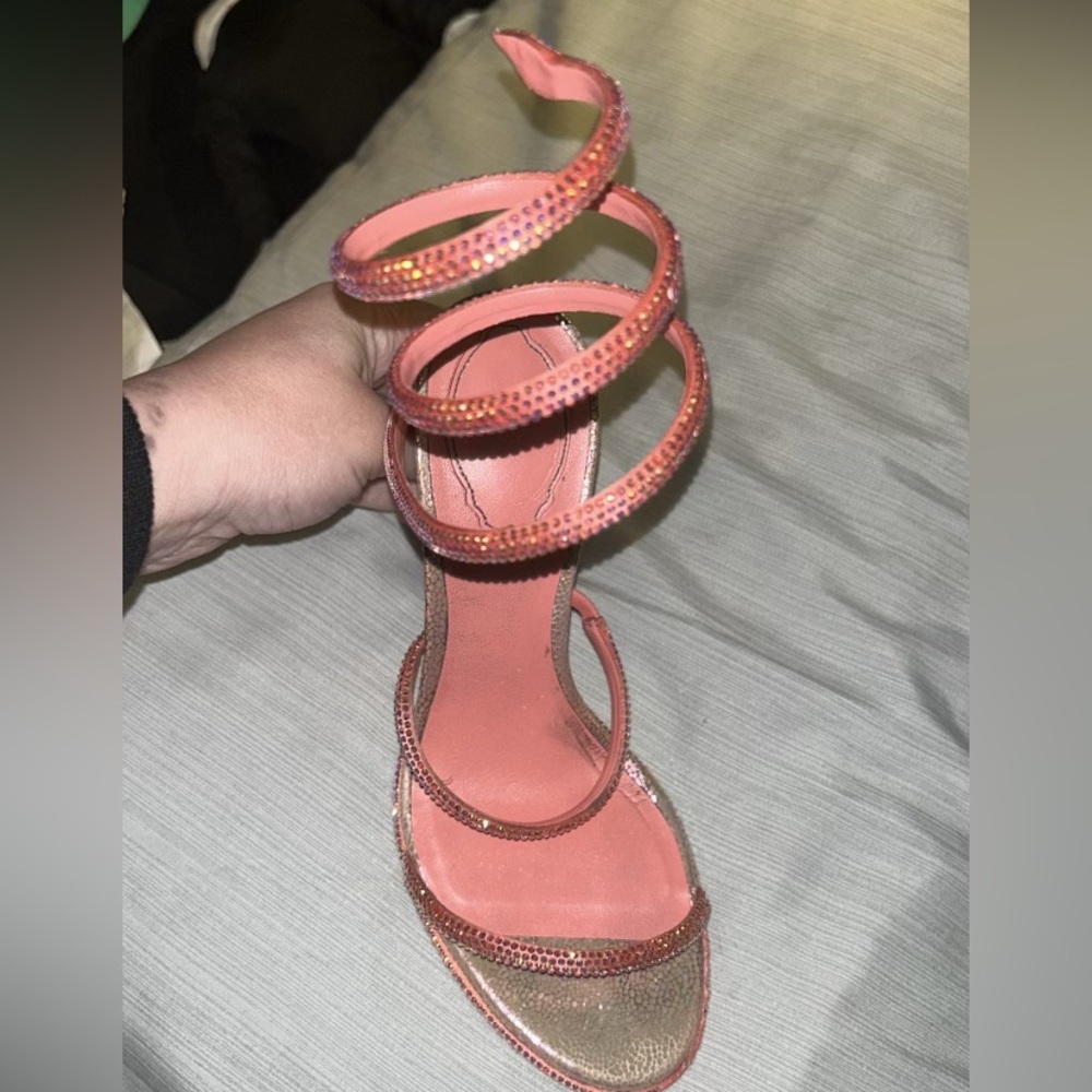 Rene Caovilla Pink Cleo Crystal heels